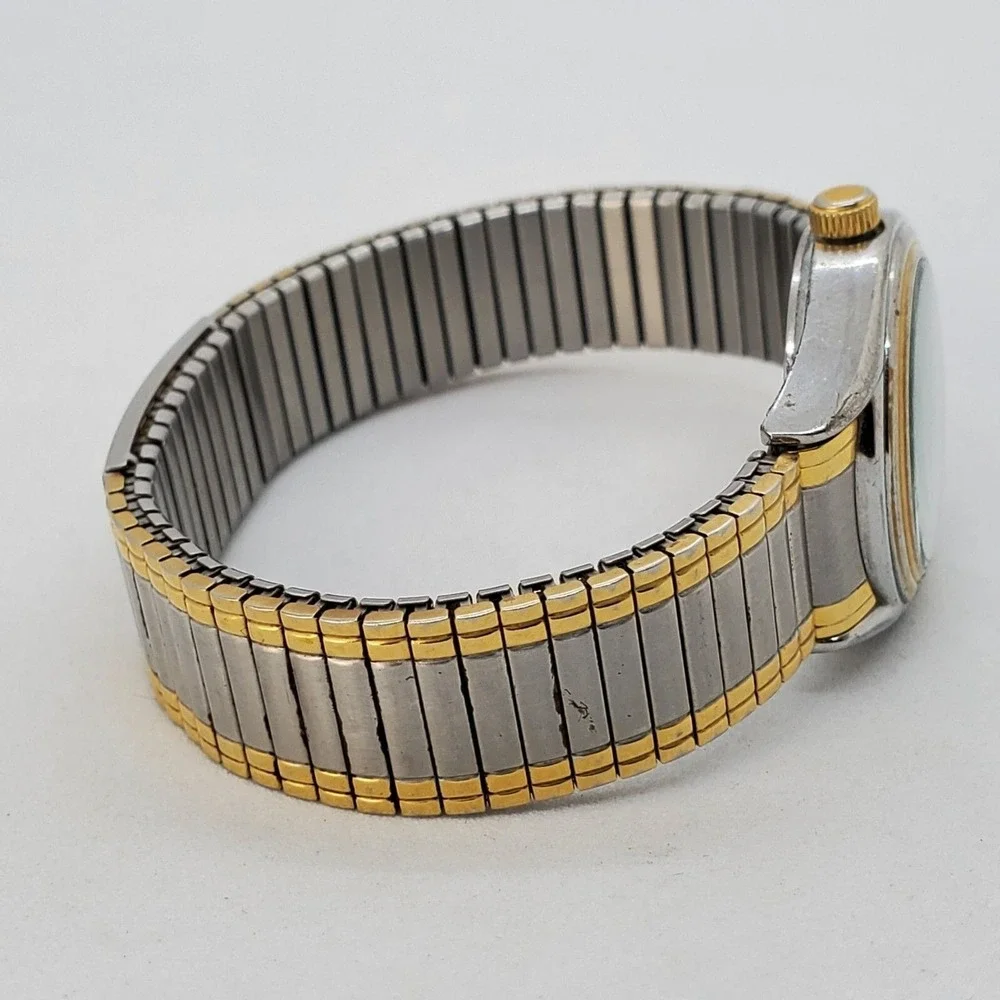 VTG Lorus Seiko Watch Women 28MM White Dial Two Tone Expandable Band New Battery